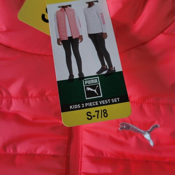 "PUMA" GIRLS 3-PIECE PINK/BLACK/GRAY VEST SET - SIZE S {7-8} - NWT - Picture 6 of 9